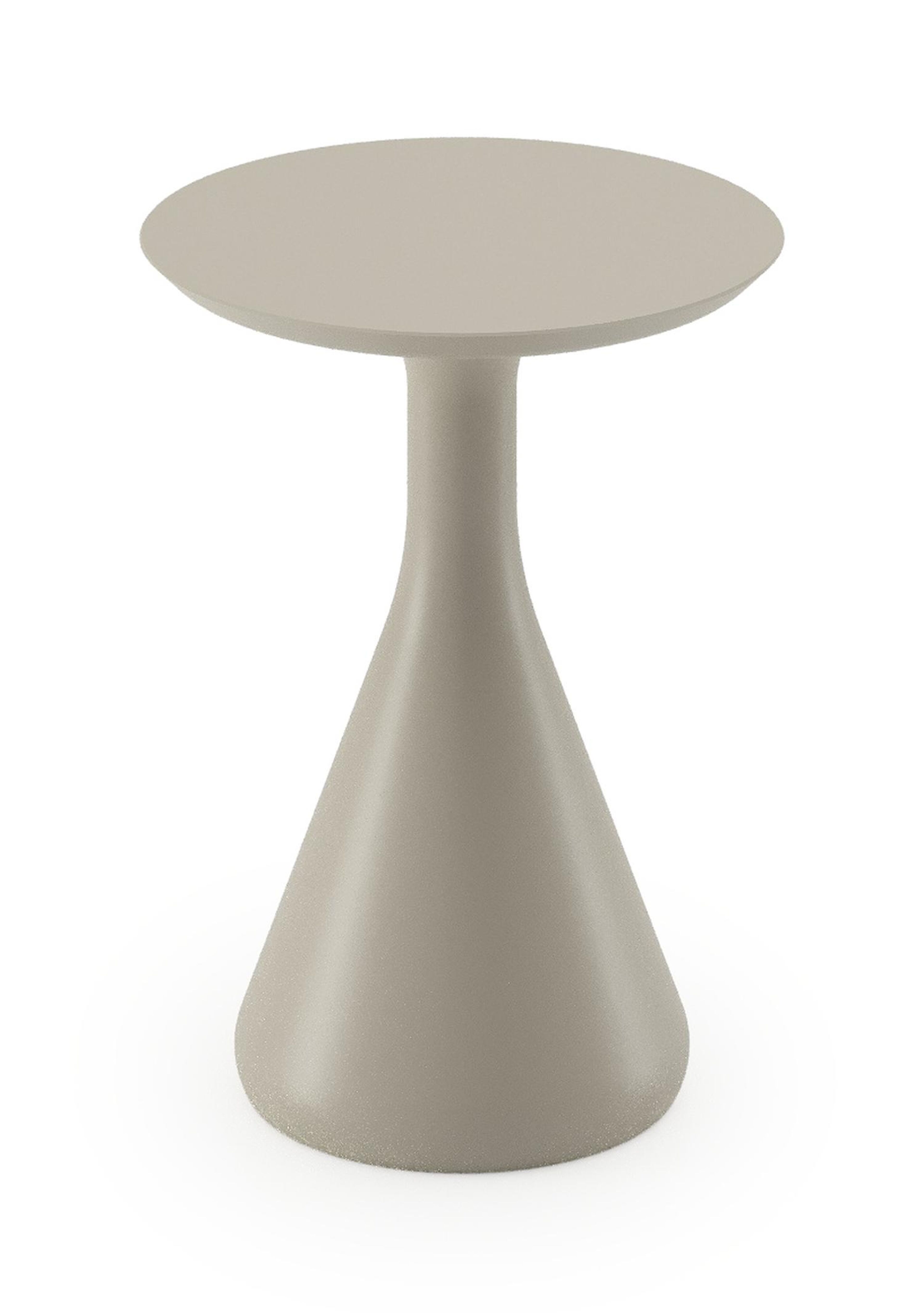 Table d'appoint Bomero en aluminium beige - Diam. 34 x Haut. 46 cm