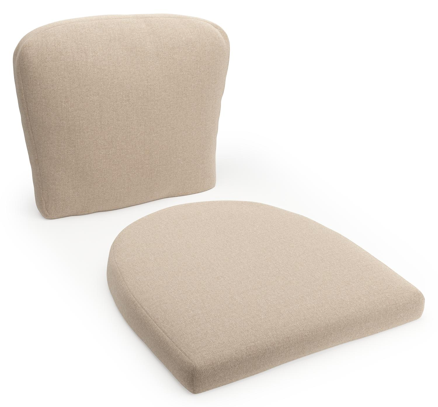 Coussin de chaise luxe (siège et dos) (luxe) Orso en all weather sunbrella® luxe natte heather beige