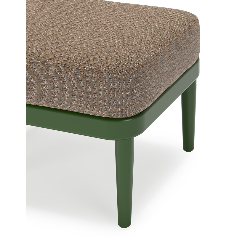 Orso poef in groen aluminium met Firenze Bamboe all weather solica kussen
