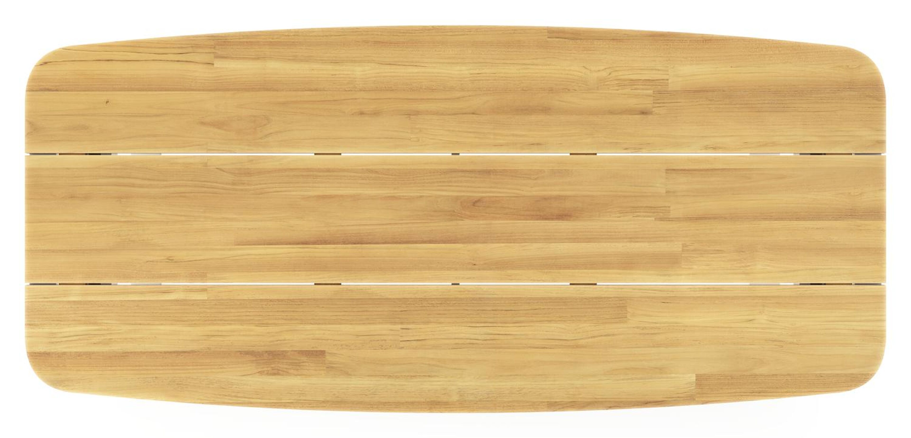 Pagino tuintafel bootvorm in wit aluminium en teak - L 255 x B 115 x H 73 cm