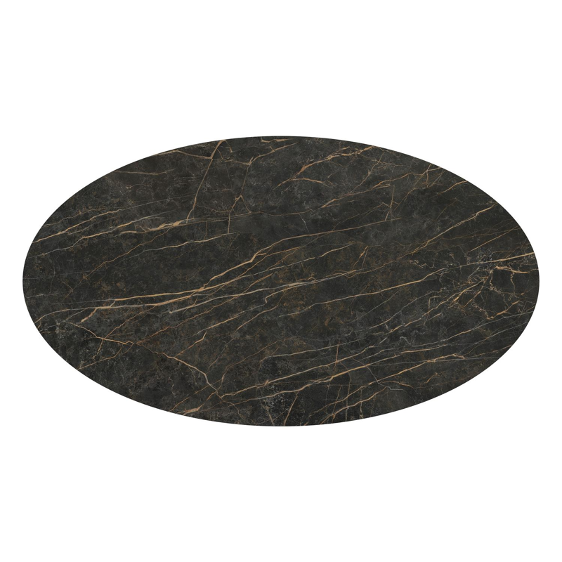 Fano tuintafel ovaal in wit aluminium en volkeramiek Black Obsession - L 240 x B 135 x H 75 cm