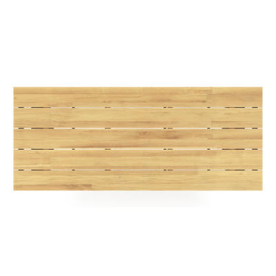 Pagino tuintafel rechthoekig in zwart aluminium en teak - L 240 x B 100 x H 73,5 cm