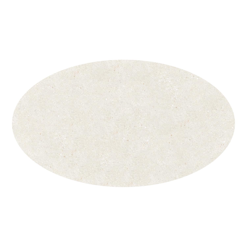 Table de jardin Fano oval en aluminium noir et céramique pleine Shilin - Lg. 140 x Lrg. 80 x Haut. 74.5 cm