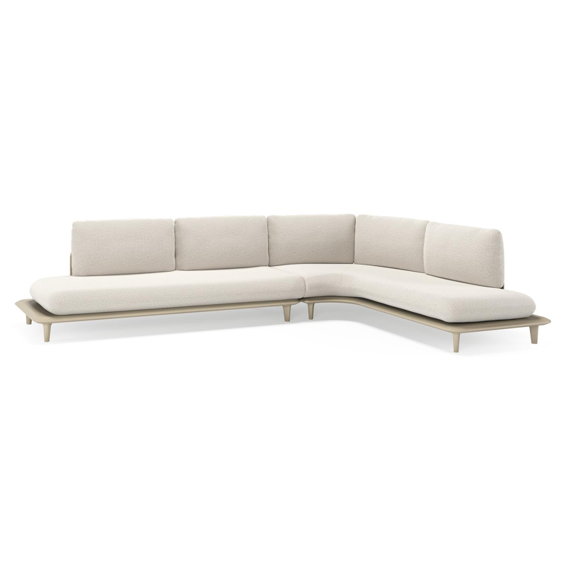 Bomero loungehoek in beige aluminium met firenze natural all weather solica kussen