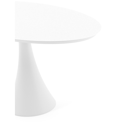 Fano tuintafel ovaal in wit aluminium en volkeramiek Arctic White - L 140 x B 80 x H 74.5 cm
