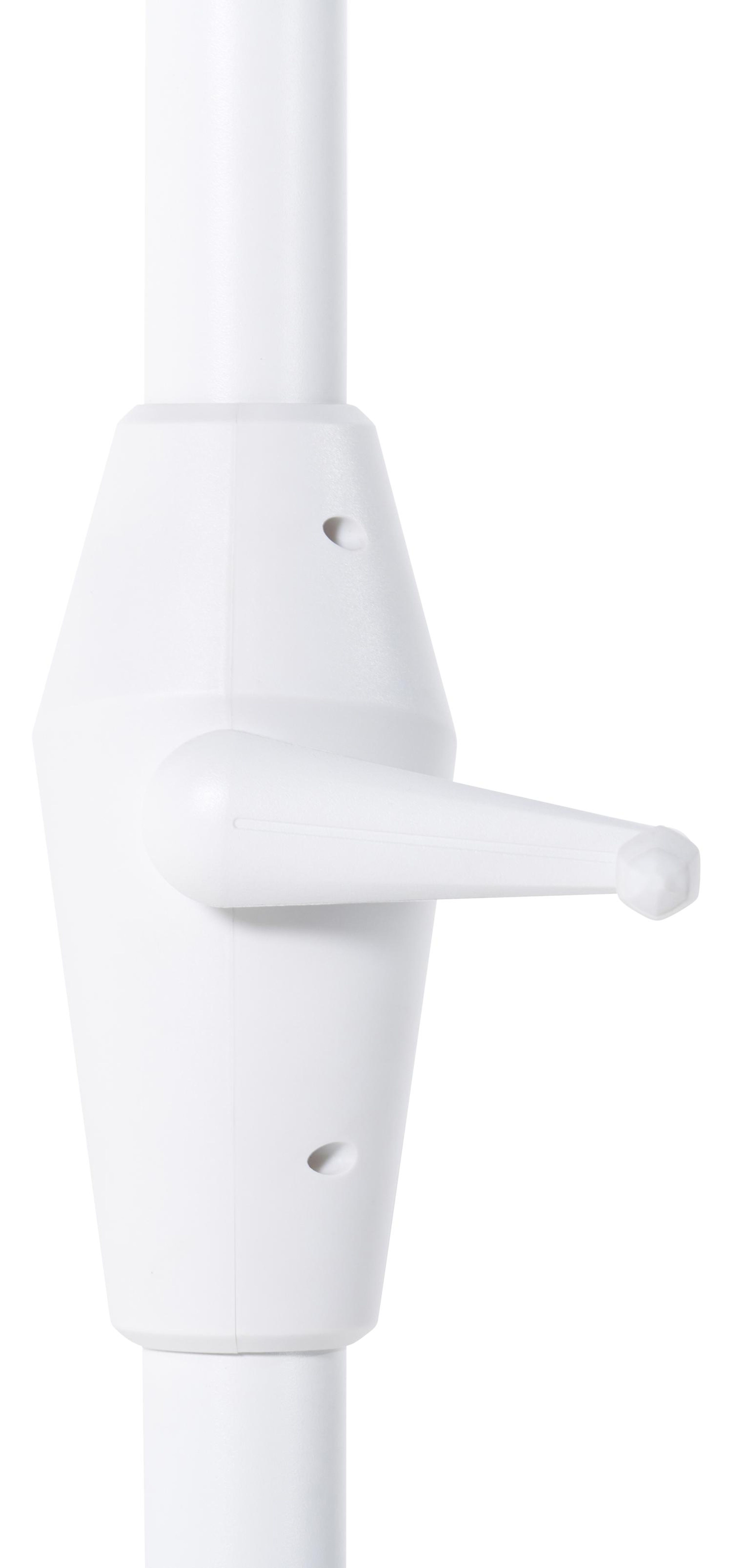 Parasol droit Viola en aluminium blanc avec toile de parasol en weather+ softtouch gris - Larg1 300 x Larg2 400 cm (sans pied de parasol)