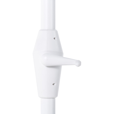 Parasol droit Viola en aluminium blanc avec toile de parasol en weather+ softtouch gris - Larg1 300 x Larg2 400 cm (sans pied de parasol)