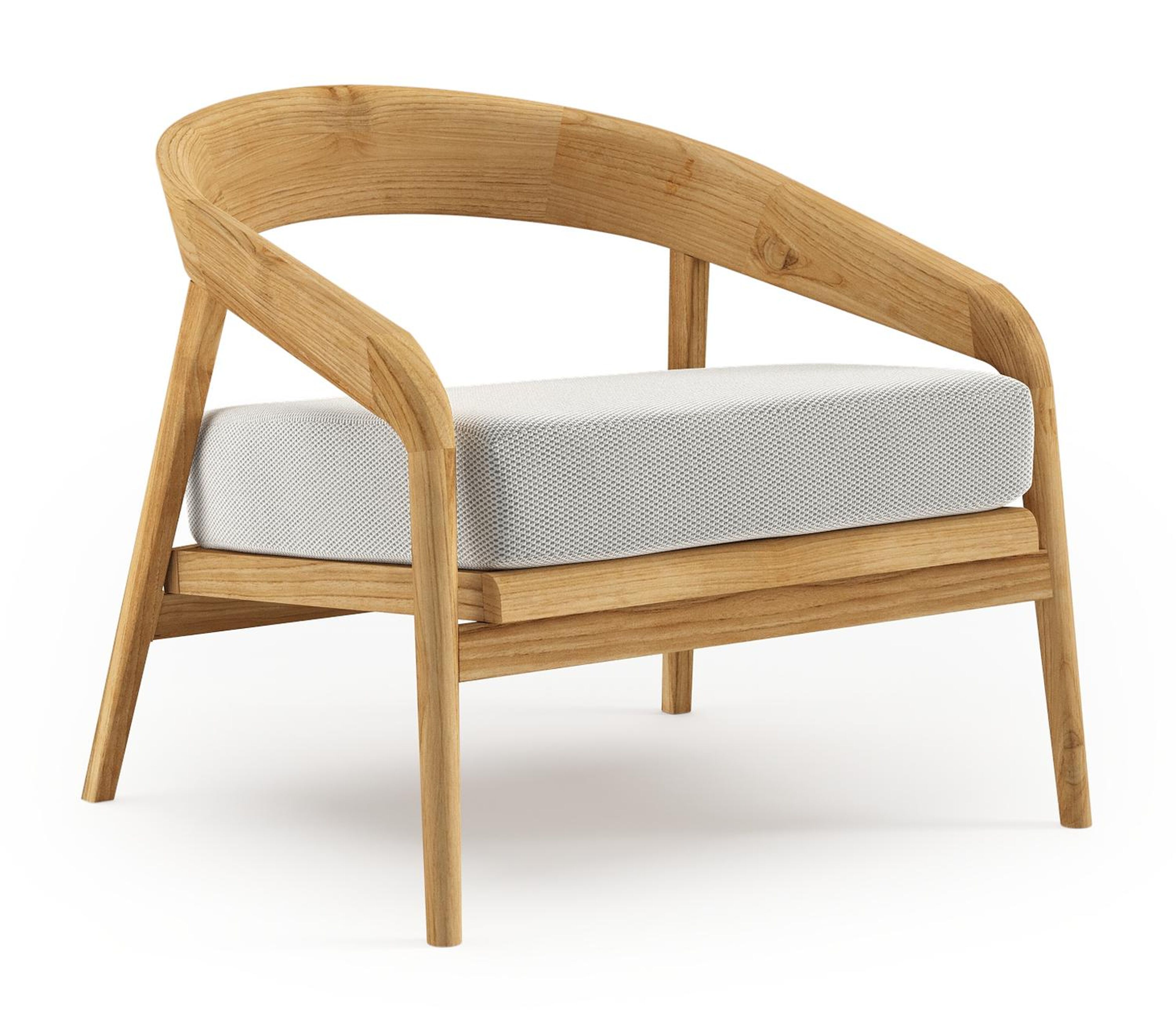 Lacrima loungestoel in teak met lopi ash all weather Sunbrella® luxe kussen