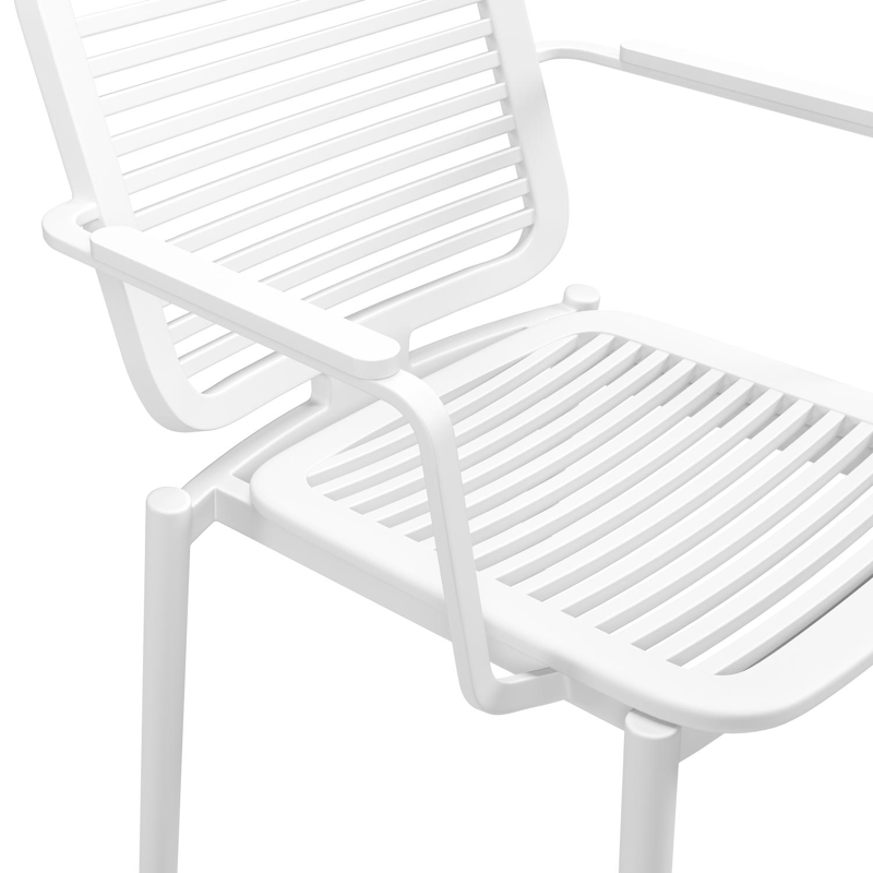 Chaise de jardin empilable Fano en aluminium blanc