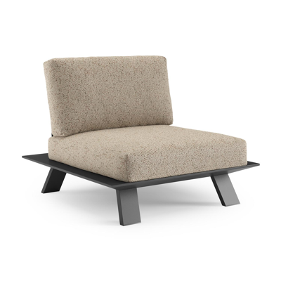 Cesano loungestoel in zwart aluminium met bora jungle all weather Cosytica kussen