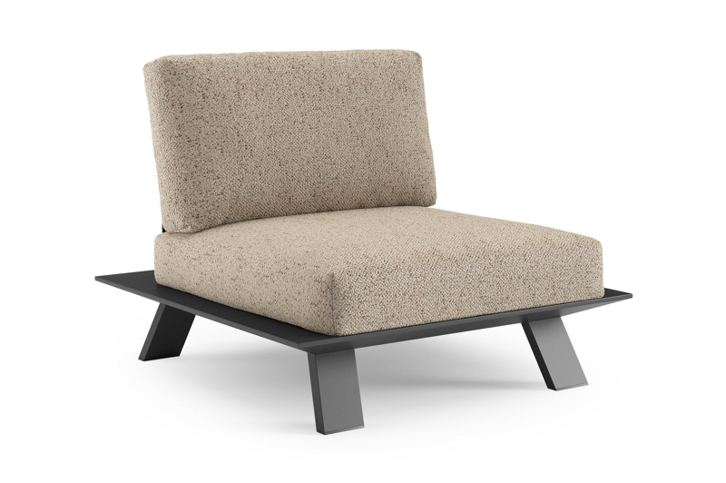 Cesano loungestoel in zwart aluminium met bora jungle all weather Cosytica kussen