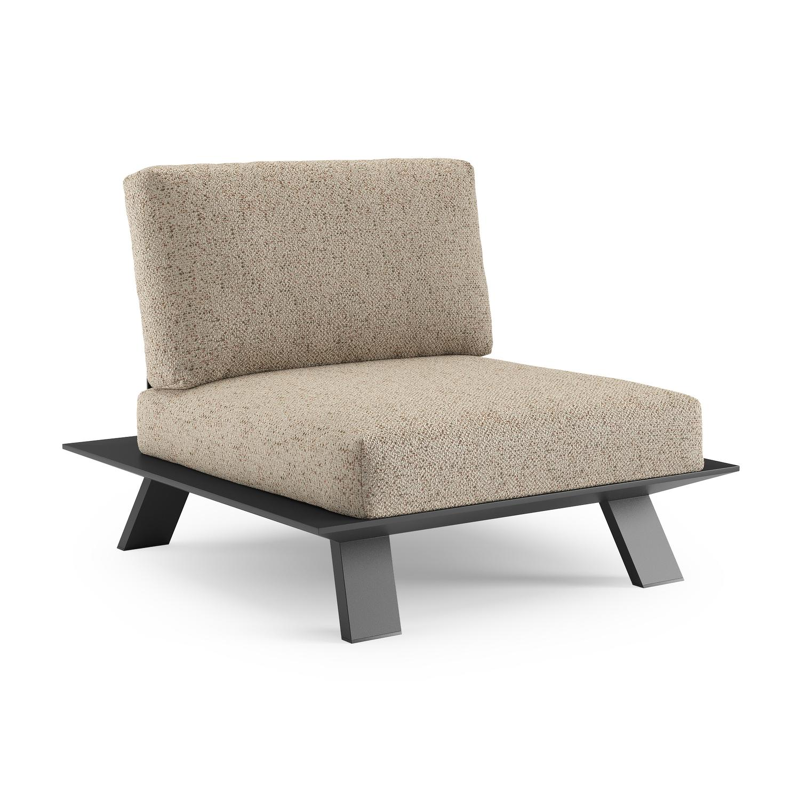 Cesano loungestoel in zwart aluminium met bora jungle all weather Cosytica kussen