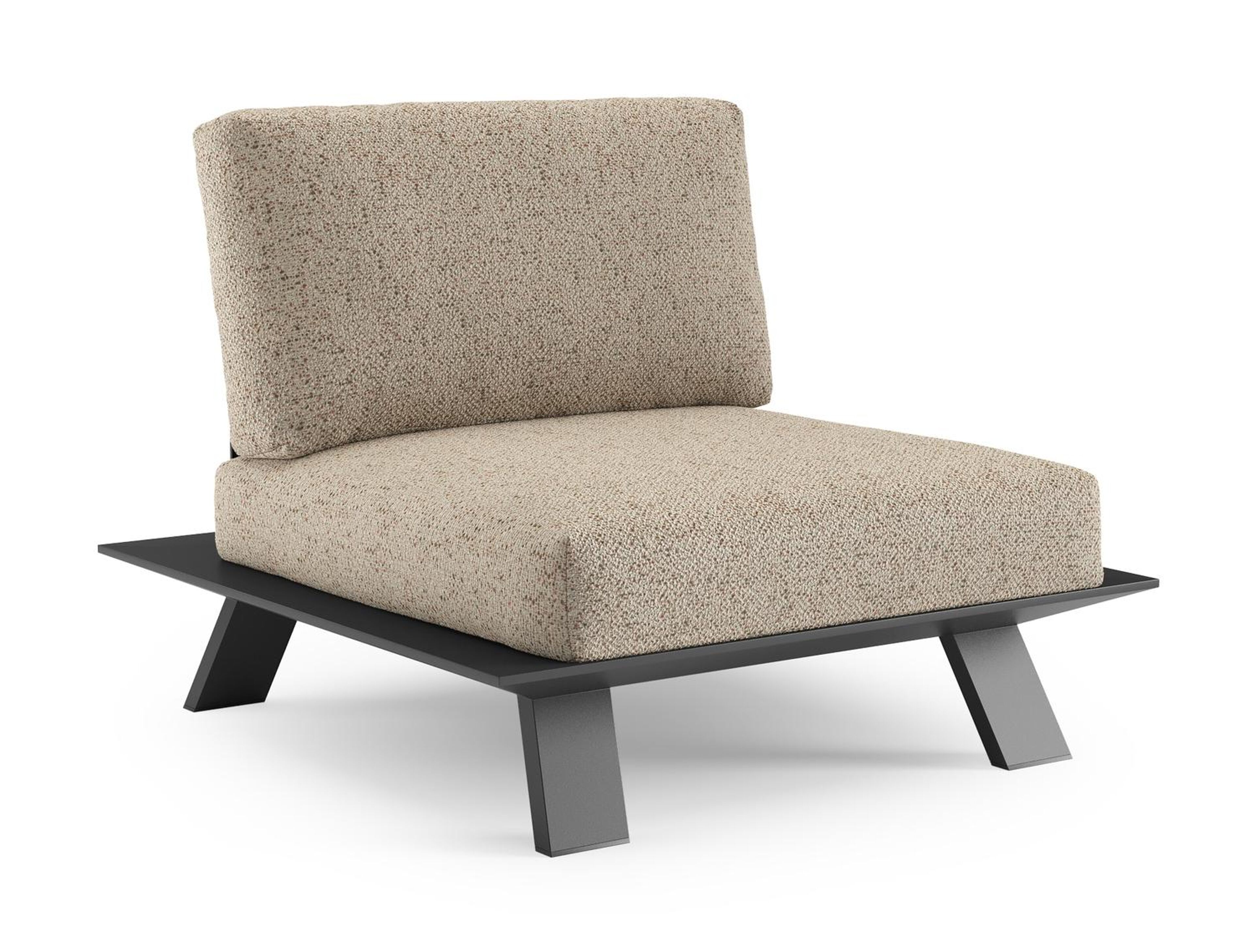 Cesano loungestoel in zwart aluminium met bora jungle all weather Cosytica kussen