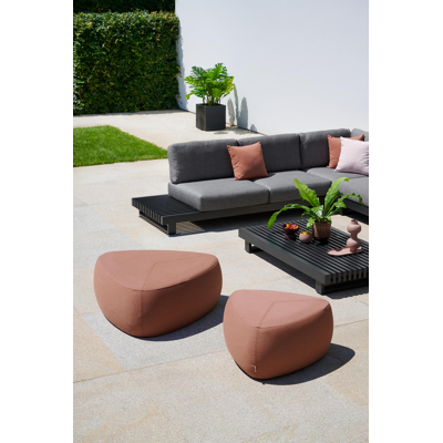 Masso lounge poef in heritage rust all weather sunbrella® luxe - B 60 x D 60 x H 35 cm