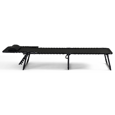 Ensemble de 2 chaises longues réglables Lira en acier noir avec textilène noir