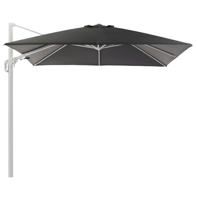 Copica zweefparasol met tiltfunctie in wit aluminium met grijs polyester parasoldoek - L1 300 x L2 300 cm (zonder voet)