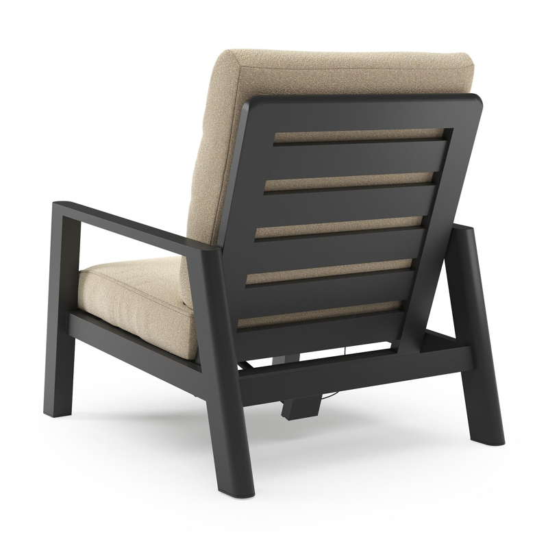 Cirello loungestoel in zwart aluminium met soul papyrus all weather solica kussen