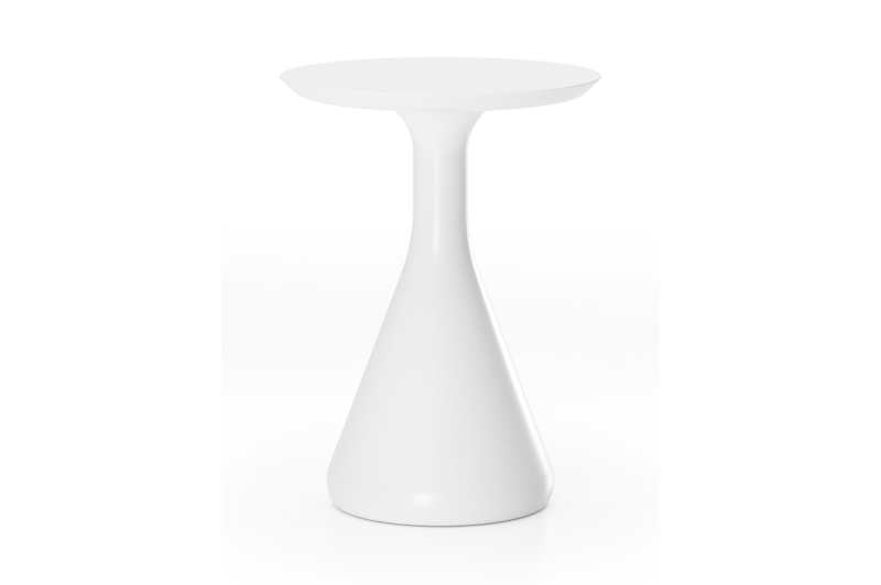 Table d'appoint Bomero en aluminium blanc - Dia. 34 x Haut. 46 cm