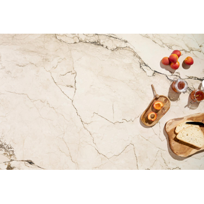 Lacrima tuintafel bootvorm in zwart aluminium en volkeramiek colorado dunes - L 255 x B 115 x H 73 cm