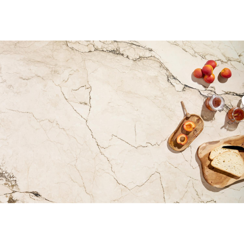 Lacrima tuintafel bootvorm in zwart aluminium en volkeramiek colorado dunes - L 255 x B 115 x H 73 cm