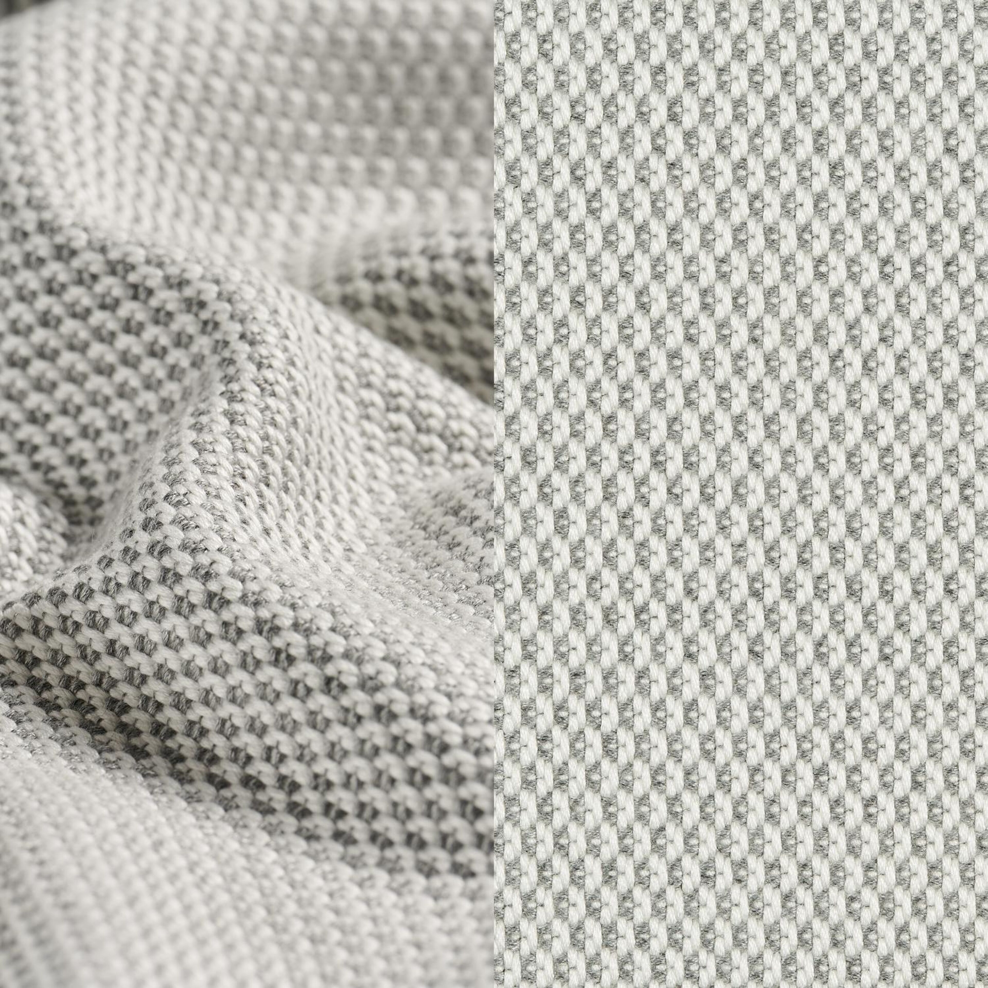 Canapé de jardin Donato en aluminium blanc et coussins en all weather sunbrella® luxe lopi ash