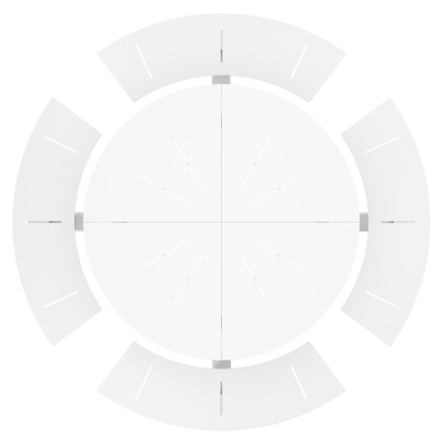 Rondino picknicktafel in wit aluminium - Ø 236 x H 71,5 cm