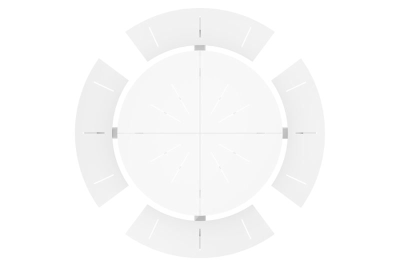 Rondino picknicktafel in wit aluminium - Ø 236 x H 71,5 cm
