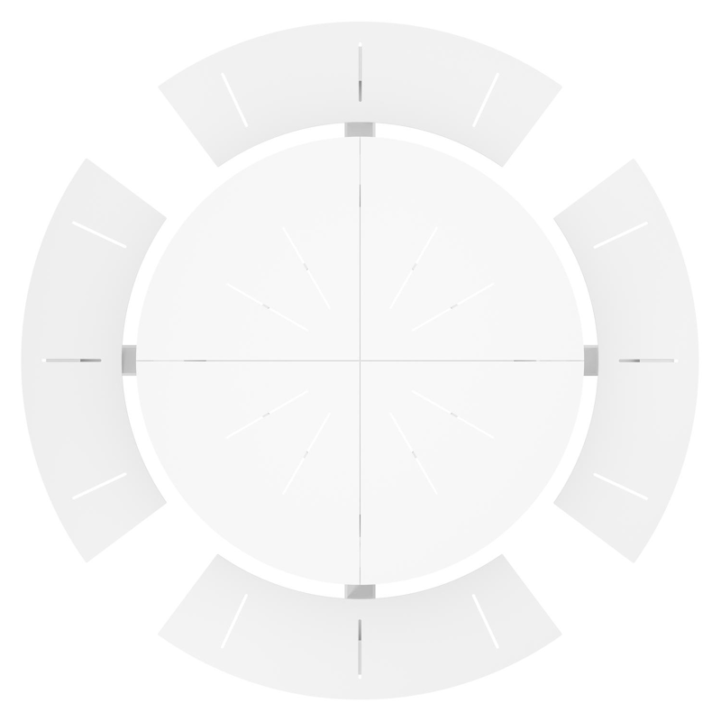 Table de pique-nique Rondino en aluminium blanc - Dia. 236 x H 71,5 cm