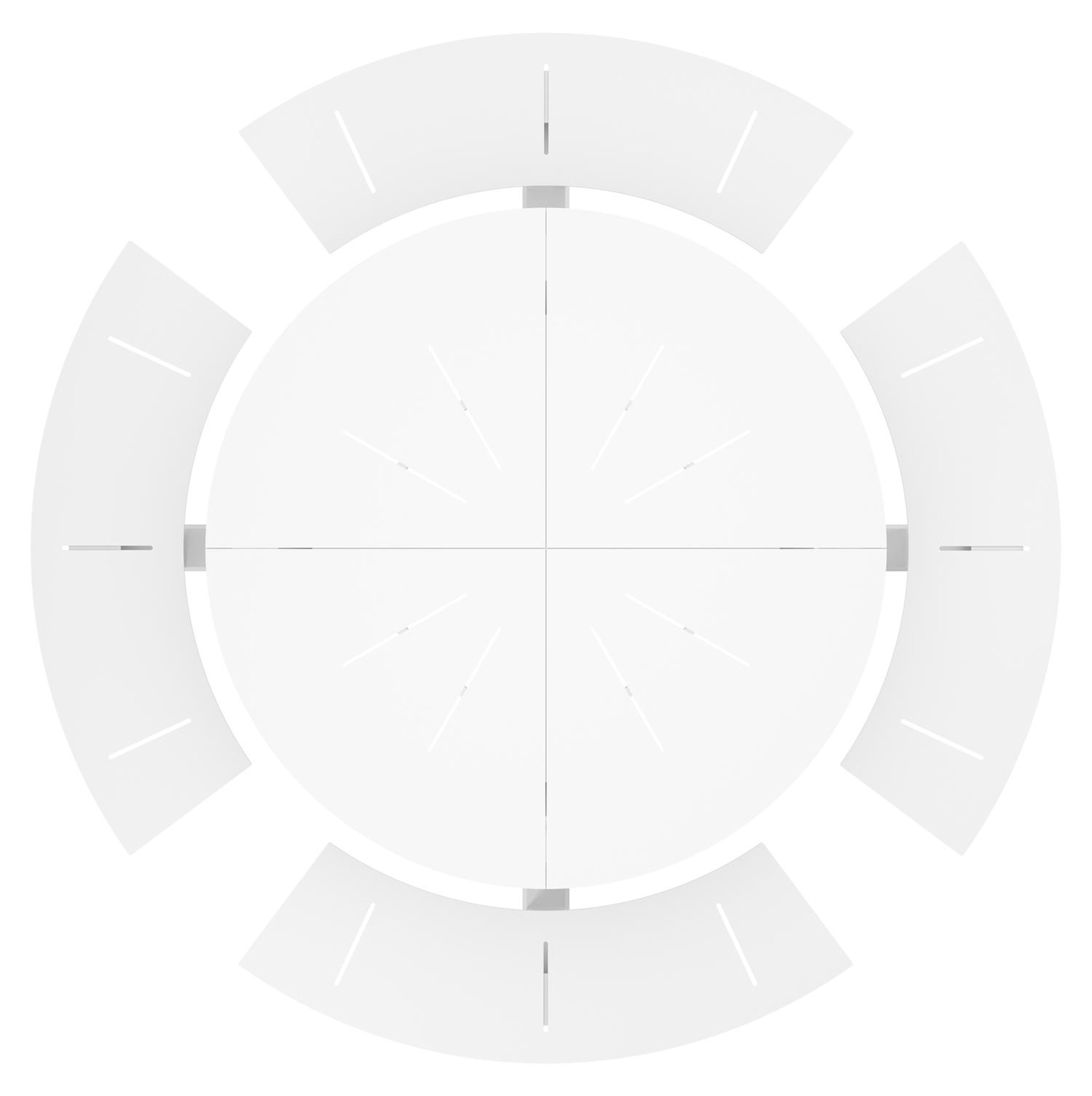 Rondino picknicktafel in wit aluminium - Ø 236 x H 71,5 cm