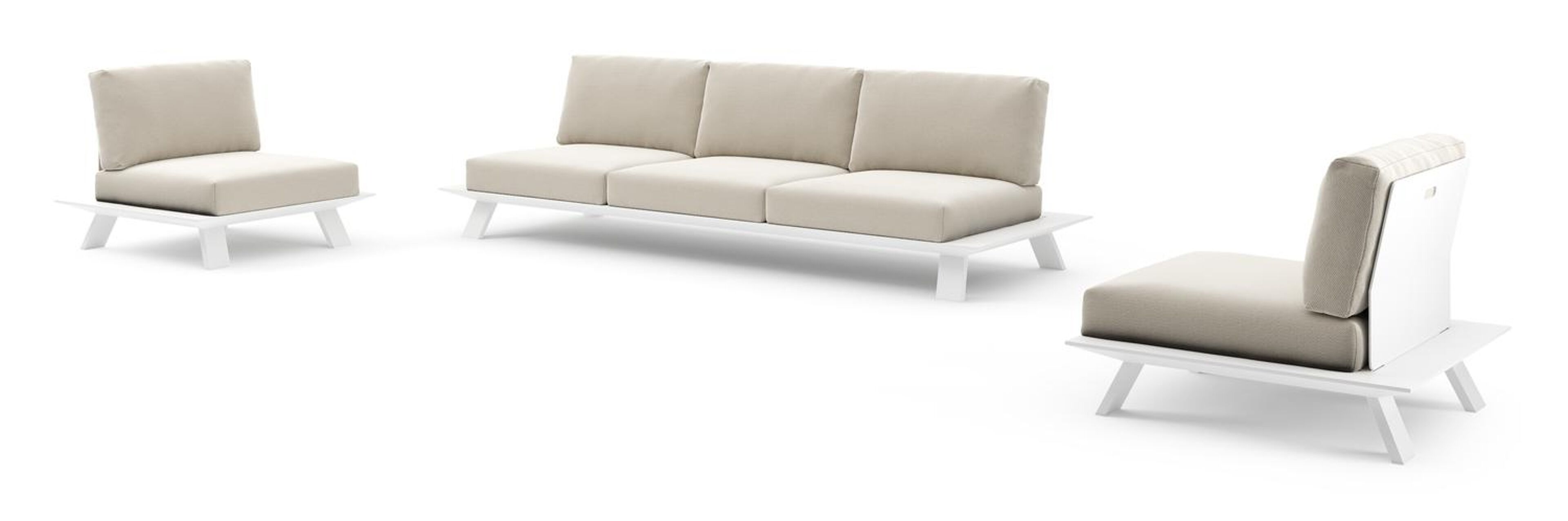 Cesano loungeset in wit aluminium met lopi marble all weather sunbrella® luxe kussens