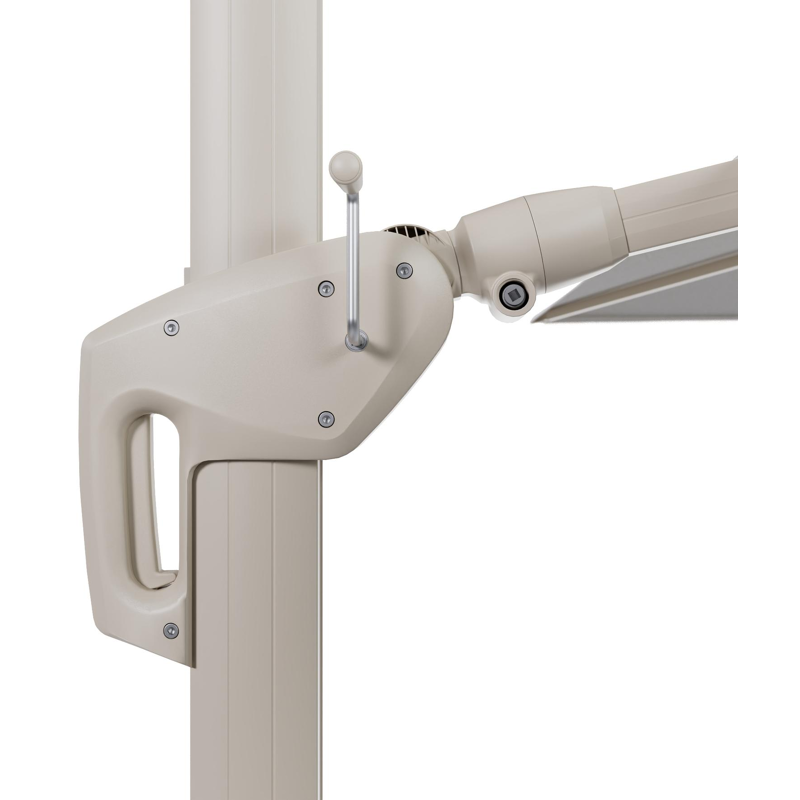 Parasol pendant Minore avec fonction tilt en aluminium beige et toile de parasol All Weather Solica Ego Birch - Lg.1 400 x Lg.2 300 cm (sans pied de parasol)