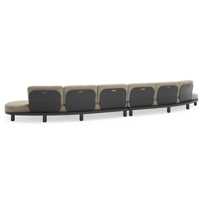 Donato loungebank in zwart aluminium met all weather cosytica Marbella Beige kussen