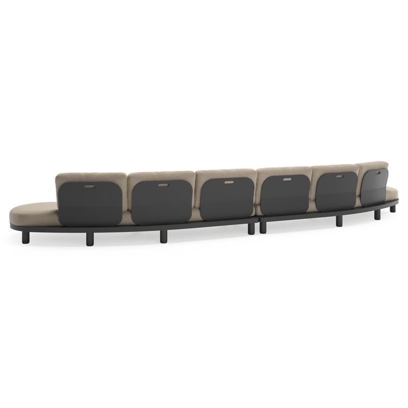 Donato loungebank in zwart aluminium met all weather cosytica Marbella Beige kussen