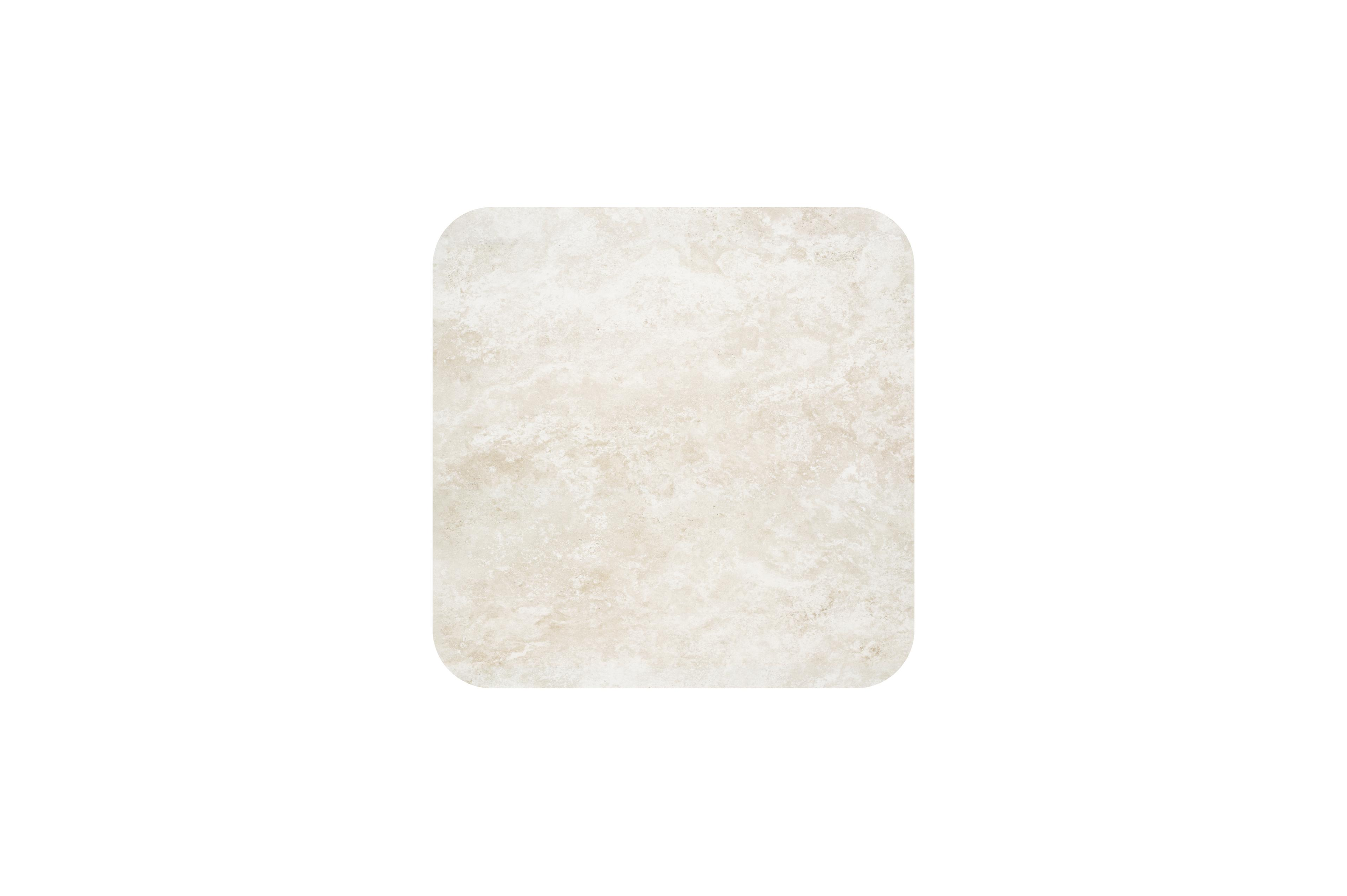 Amico tuintafel afgerond vierkant in beige aluminium en volkeramiek Rapolano - L 148 x B 148 x H 73.5 cm