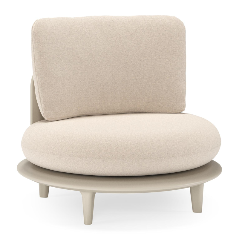 Bomero loungestoel in beige aluminium met heritage ash all weather sunbrella® luxe kussen