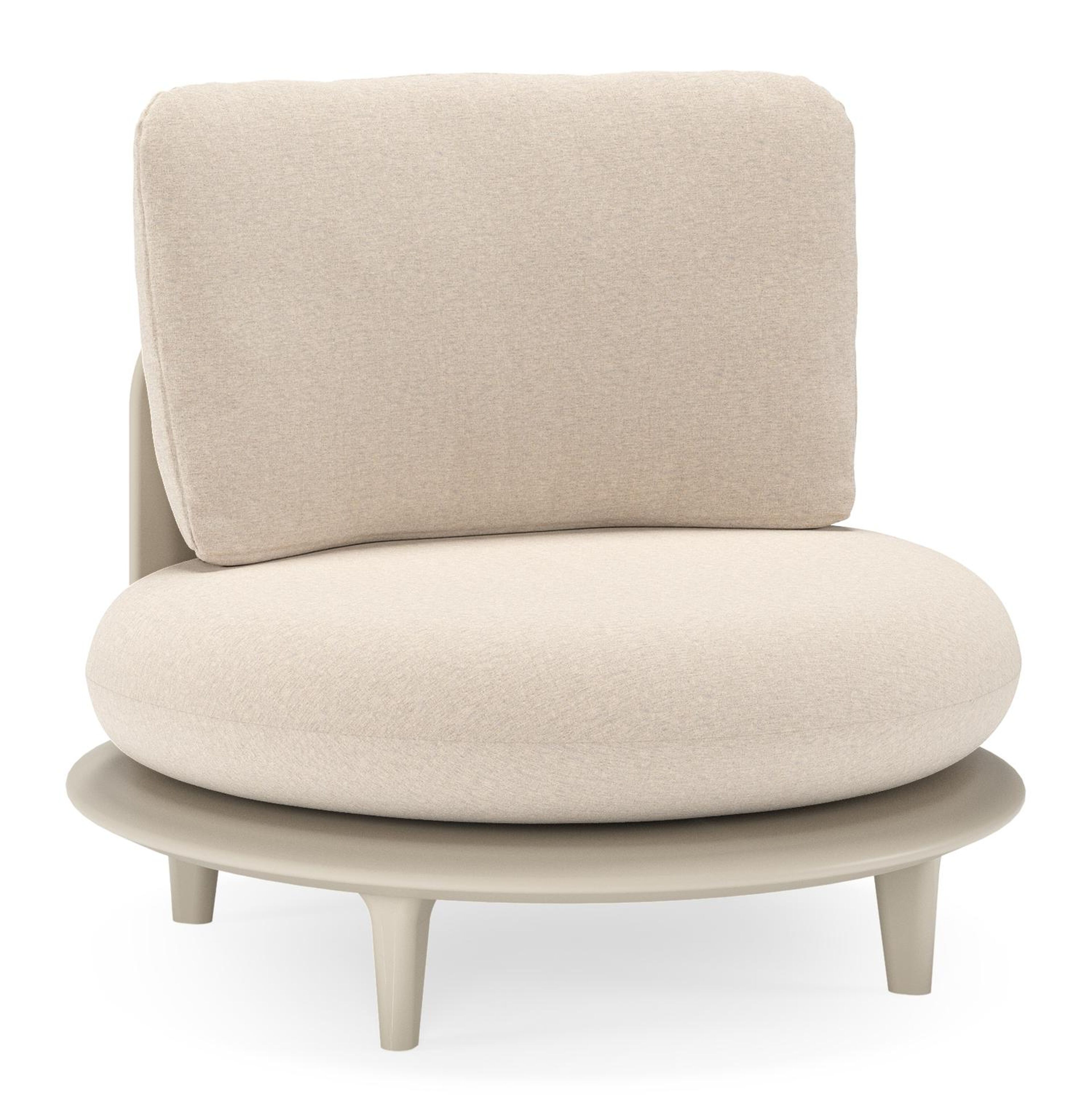 Bomero loungestoel in beige aluminium met heritage ash all weather sunbrella® luxe kussen