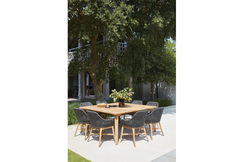 Borgo tuinstoel in teak en zwart wicker