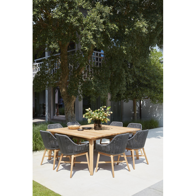 Borgo tuinstoel in teak en zwart wicker