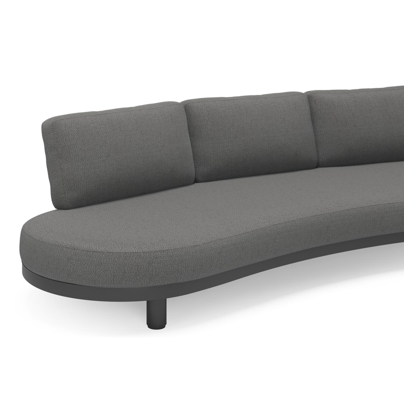 Donato organische loungebank 3-zit in zwart aluminium met savane tornado all weather sunbrella® luxe kussen