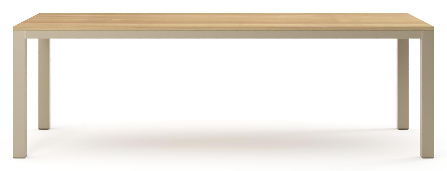 Como tuintafel rechthoekig in beige aluminium en teak - L 240 x B 100 x H 73 cm