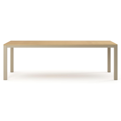 Como tuintafel rechthoekig in beige aluminium en teak - L 240 x B 100 x H 73 cm