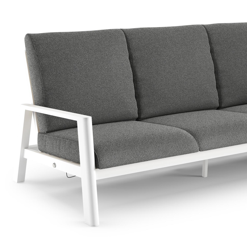 Cirello loungeset in wit aluminium met catania black all weather cosytica kussen