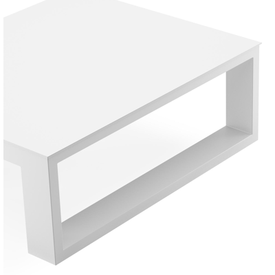 Table intermédiaire Verato en aluminium blanc - Lg 73 x larg. 88 x H 32 cm