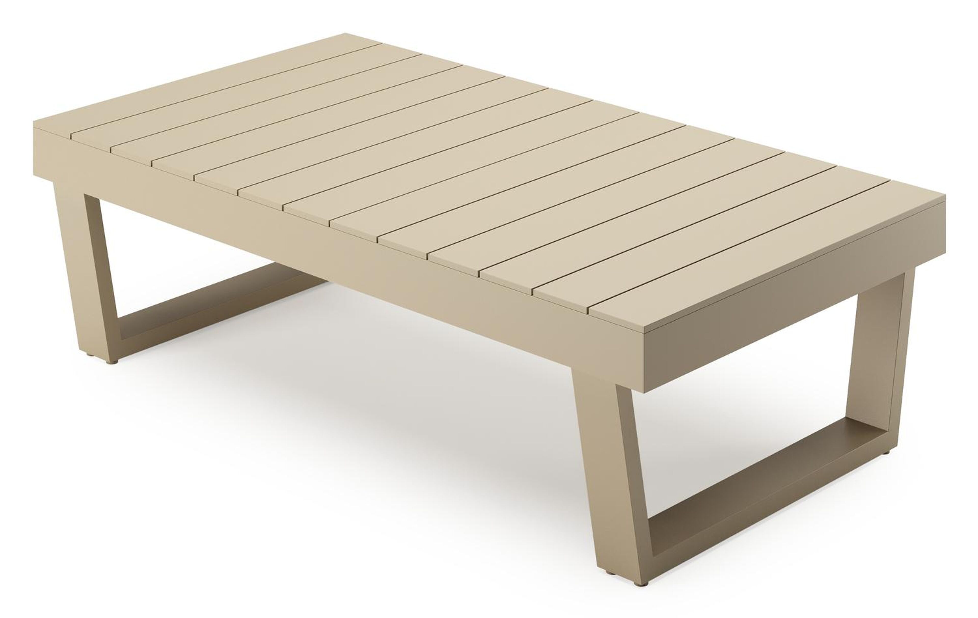 Modica loungetafel in beige aluminium - L 130 x B 130 x H 38 cm