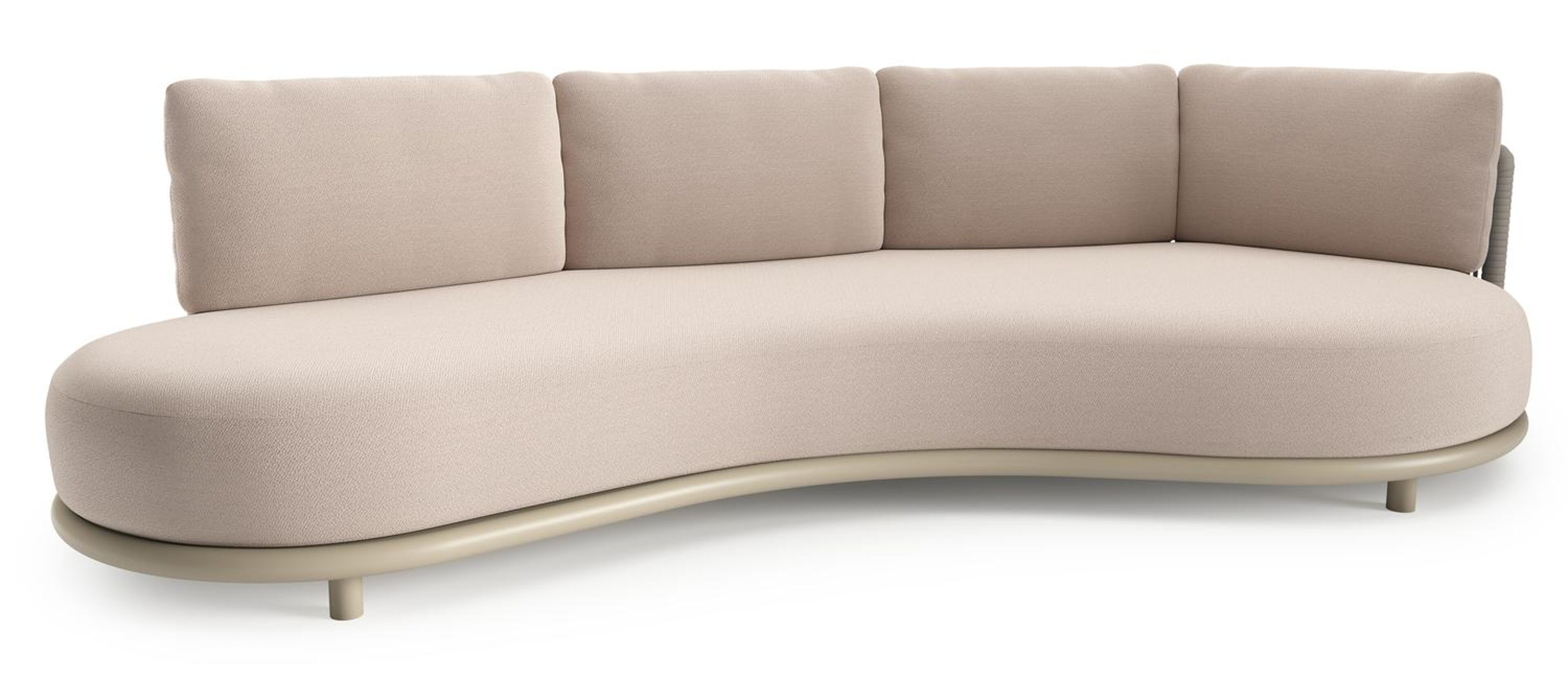 Lomano loungebank in beige aluminium met wander pilat all weather sunbrella® luxe kussen