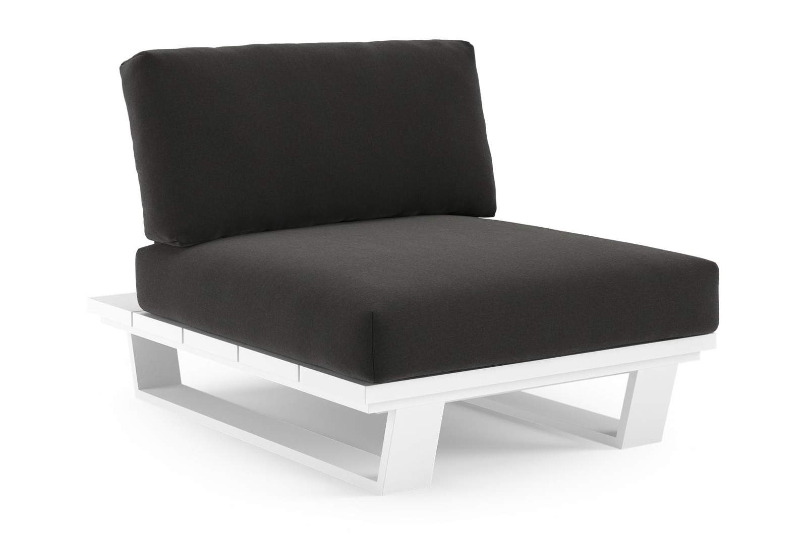 Pagino loungestoel in wit aluminium met natte sooty all weather sunbrella® luxe kussen