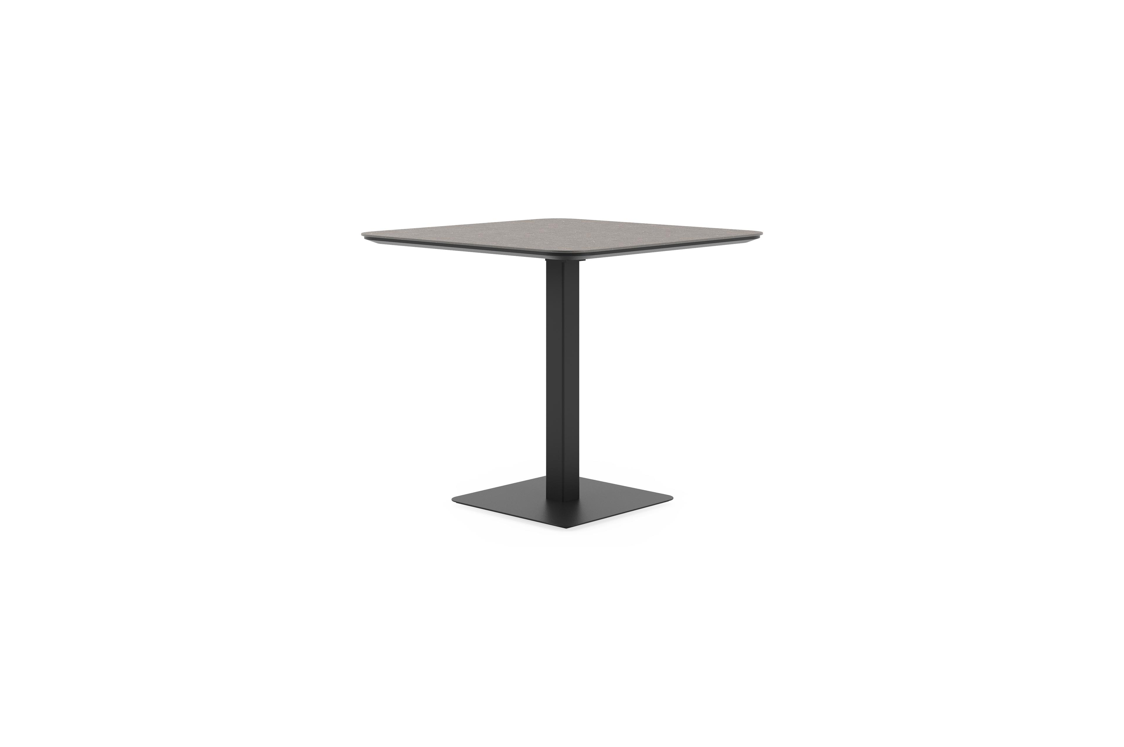 Fano kantelbare tuintafel vierkant afgerond in zwart aluminium en volkeramiek wulong - L 80 x B 80 x H 72.5 cm