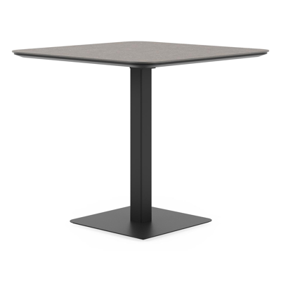 Fano kantelbare tuintafel vierkant afgerond in zwart aluminium en volkeramiek wulong - L 80 x B 80 x H 72.5 cm
