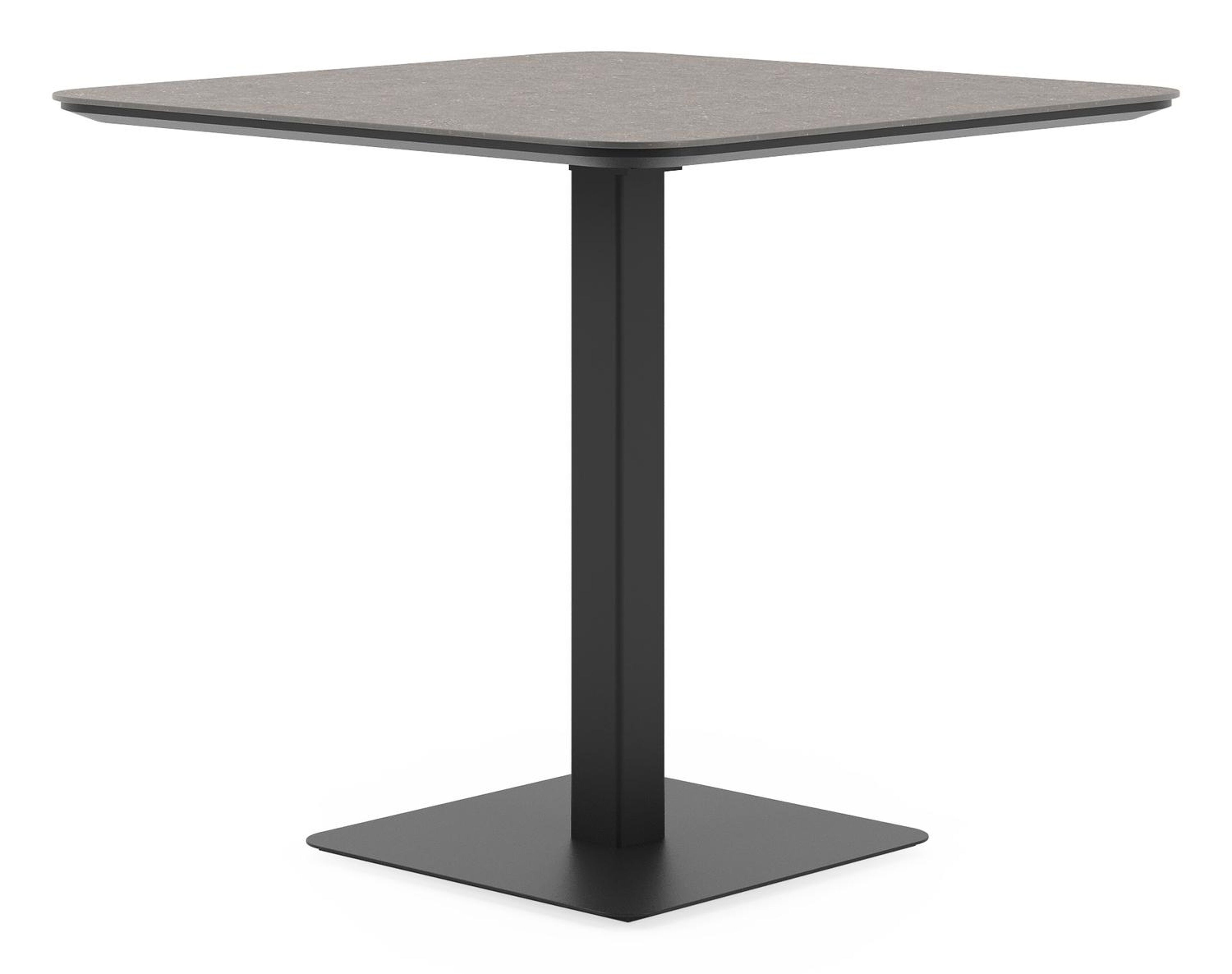 Fano kantelbare tuintafel vierkant afgerond in zwart aluminium en volkeramiek wulong - L 80 x B 80 x H 72.5 cm