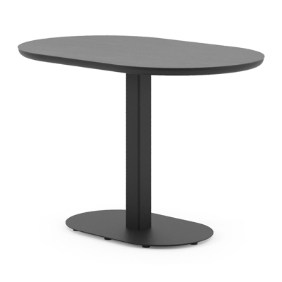 Teramo tuintafel bombo in zwart aluminium en volkeramiek Basalt Black - L 110 x B 70 x H 73.7 cm